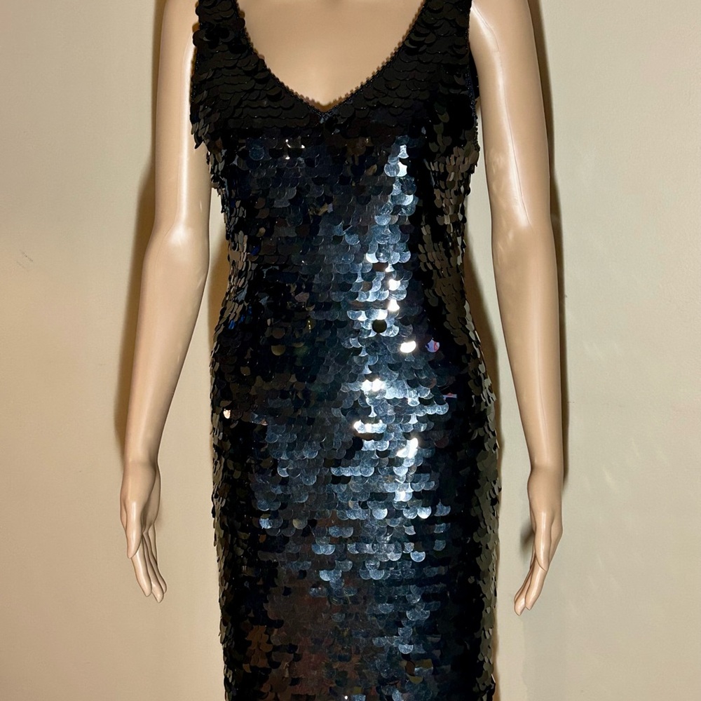 Black Sequin Sleeveless Dress